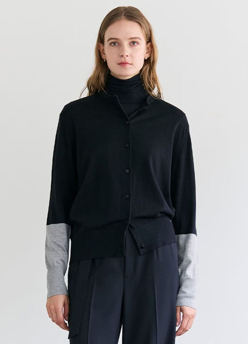 親膚撞色針織衫